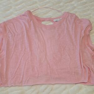 Sincerely Jules Pink Cropped Tee with Back Keyhole